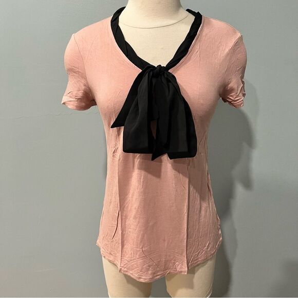 JASON WU for Target Blush Pink V-Neck Bow Tie Short Sleeve Blouse Size Small - Picture 3 of 8